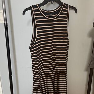 Rails Black and Cream Striped Sleeveless Dress